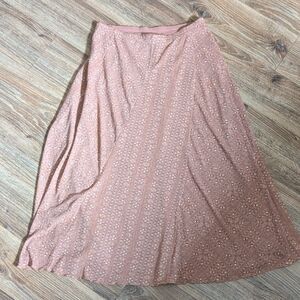 J. Jill Dusty Pink Maxi Skirt with Subtle Print